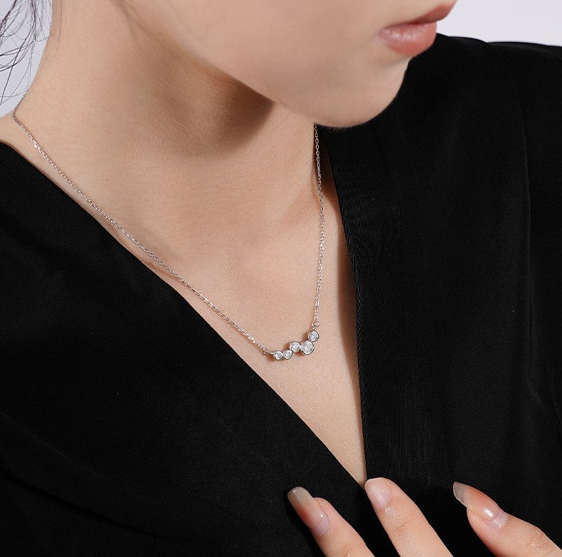 Classic Jewelled Off-Linear Row Necklace