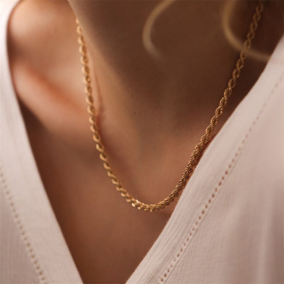Ornate Rope Chain Necklace (14k Gold-Plated)