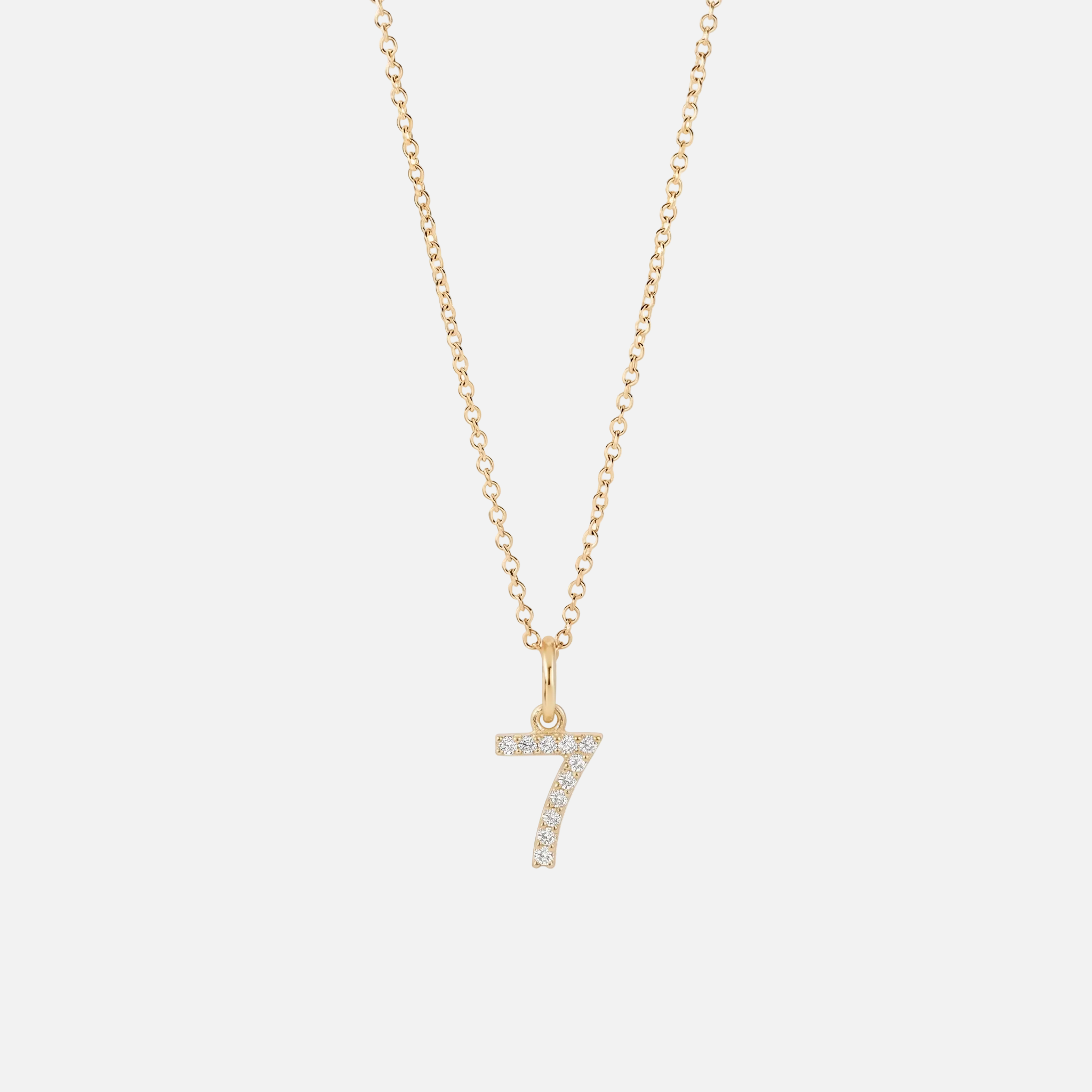 Mini Pave Custom Number Necklace - Jewelled Me