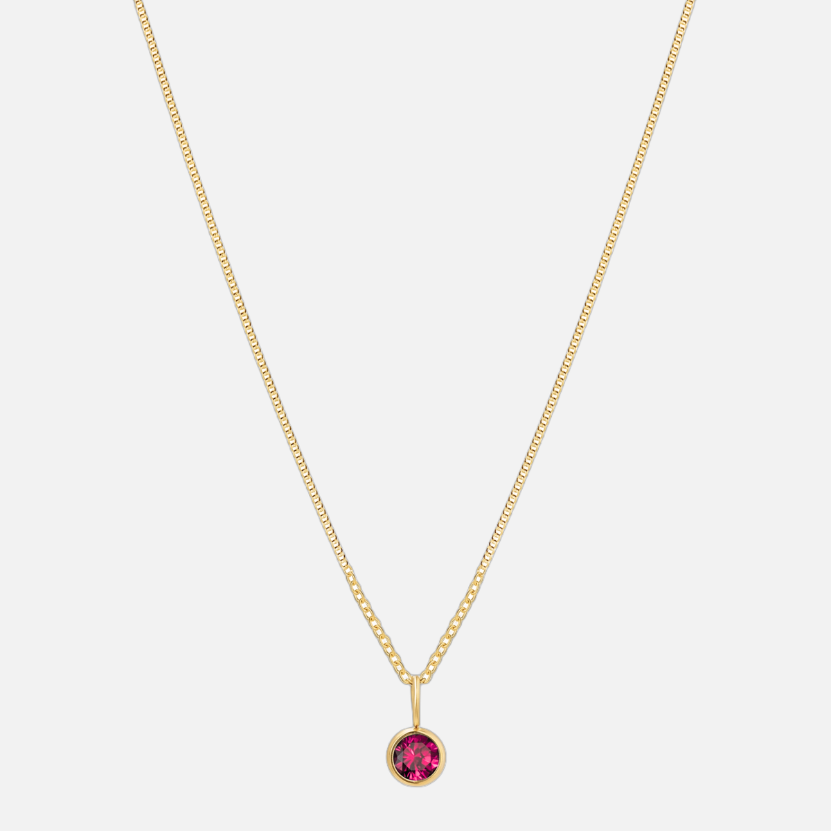 Suspended Birthstone Necklace (14k Gold-Plated)
