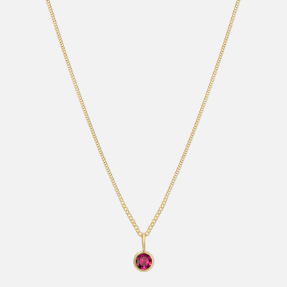 Suspended Birthstone Necklace (14k Gold-Plated)