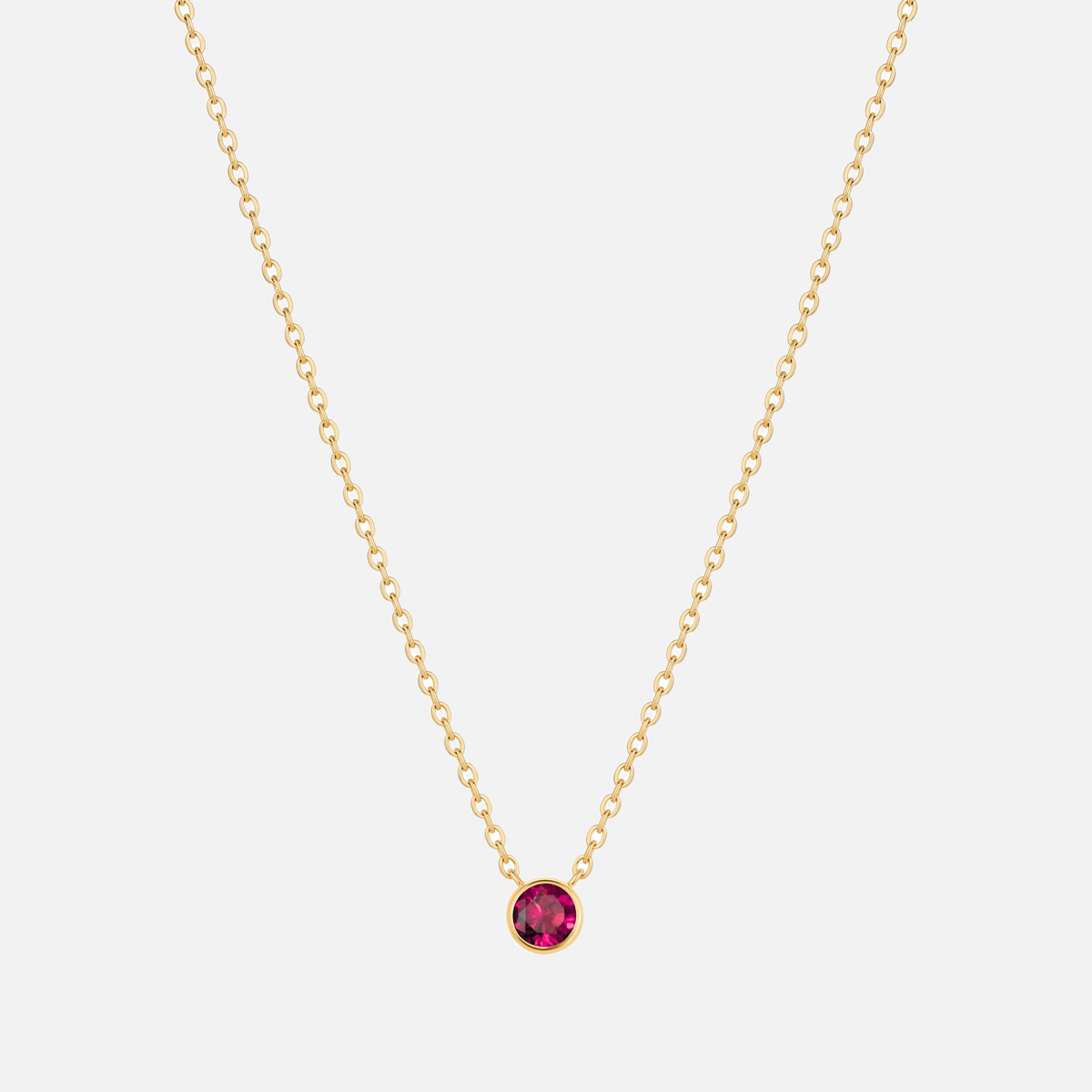 Solitaire Bezel Birthstone Necklace