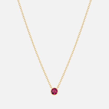 Solitaire Bezel Birthstone Necklace