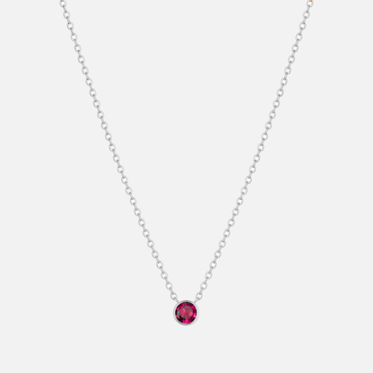 Solitaire Bezel Birthstone Necklace