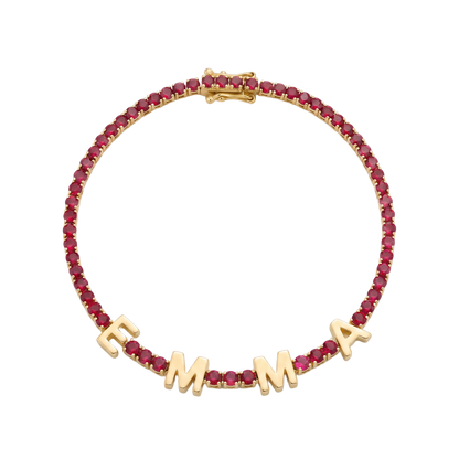 Custom Name Multi-Colour Tennis Bracelet