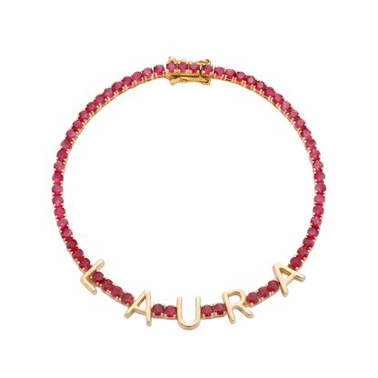 Custom Name Multi-Colour Tennis Bracelet