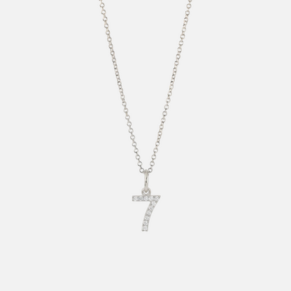Mini Pave Custom Number Necklace
