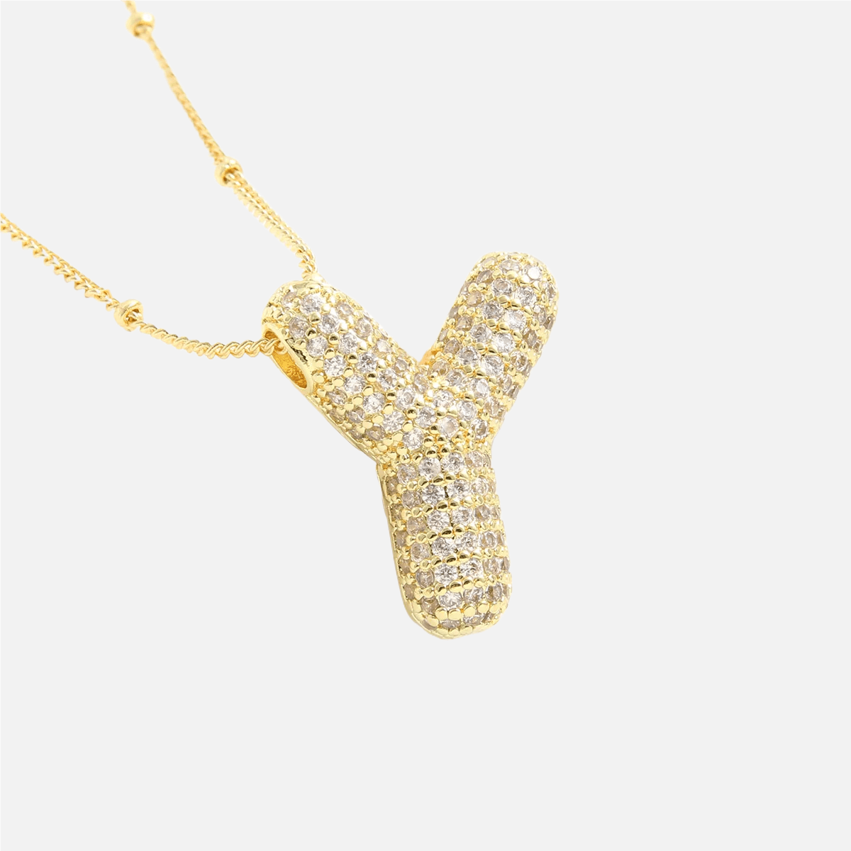 ICED Slim Bubble Initial Necklace - Jewelled Me
