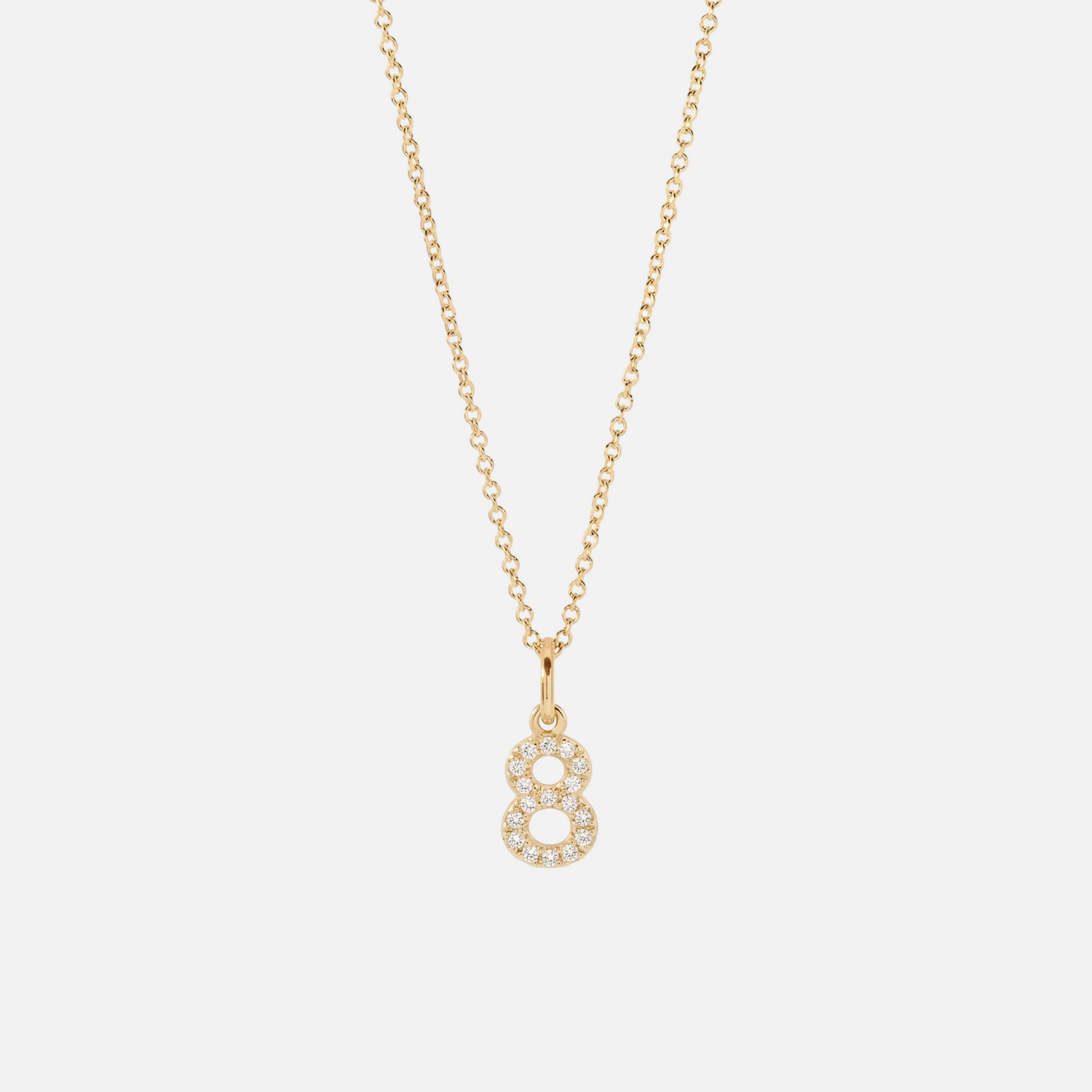 Mini Pave Custom Number Necklace