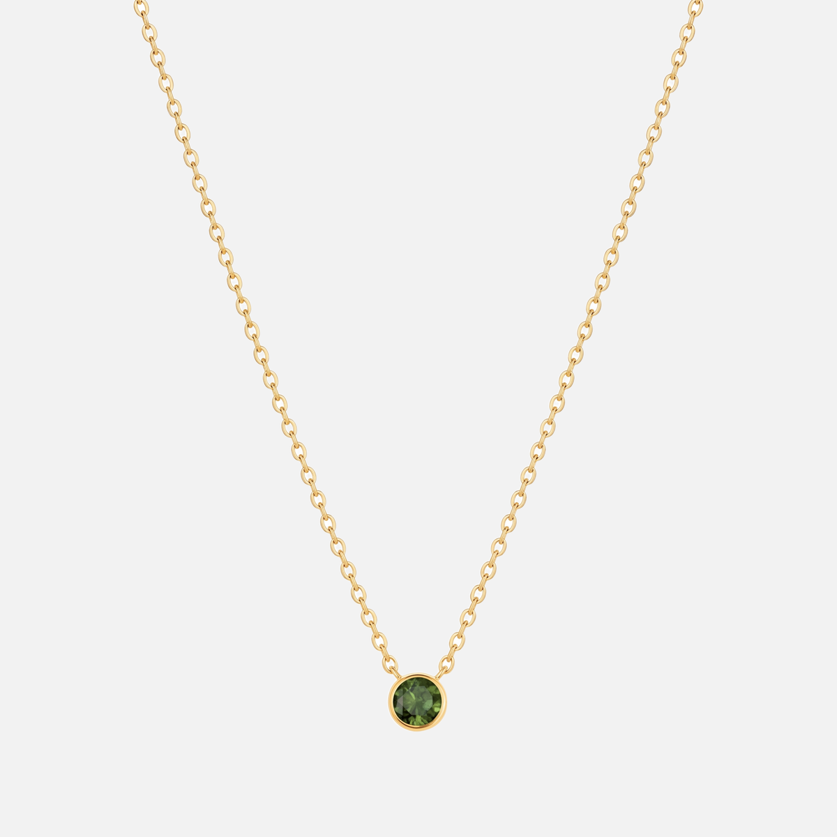 Solitaire Bezel Birthstone Necklace