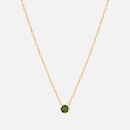 Solitaire Bezel Birthstone Necklace
