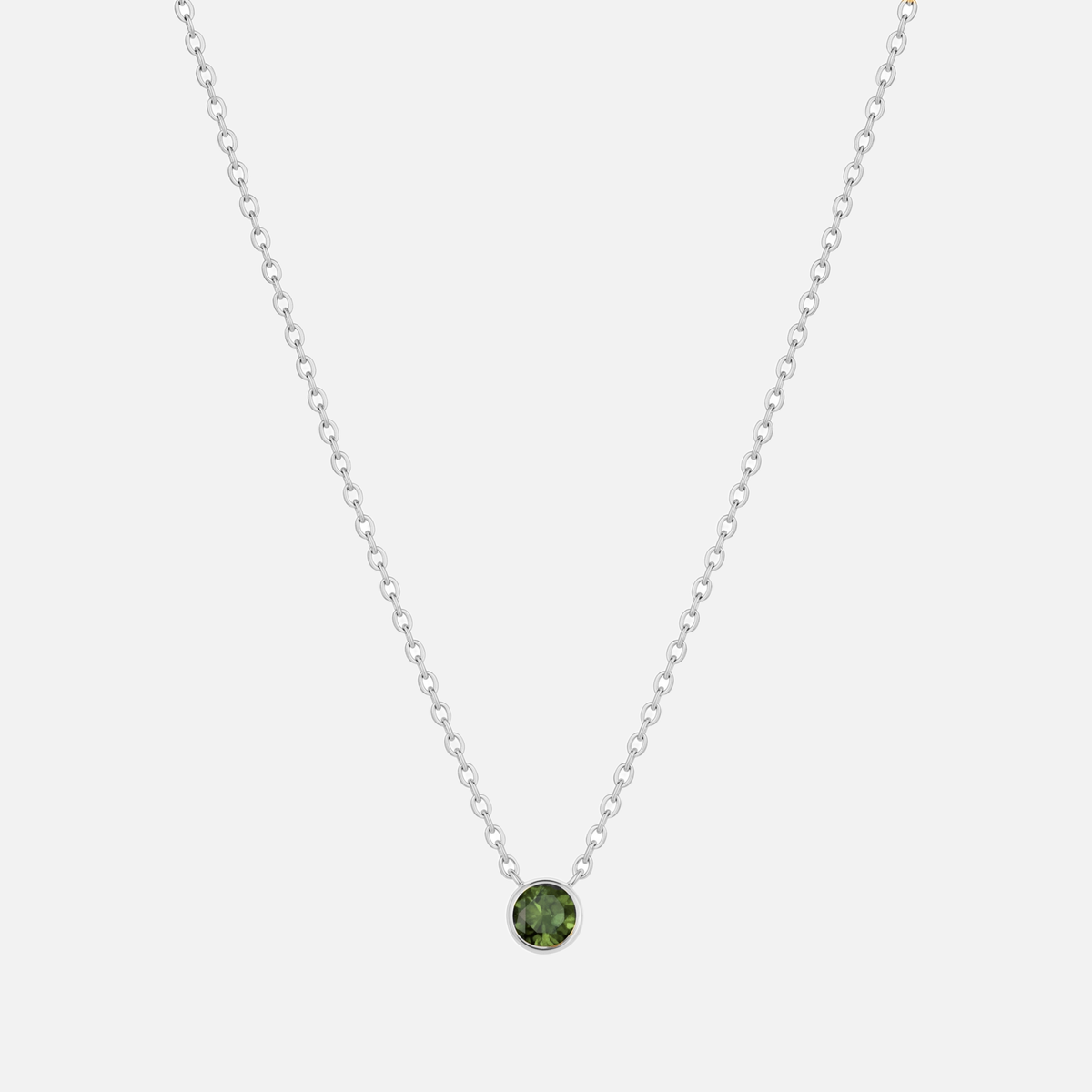 Solitaire Bezel Birthstone Necklace