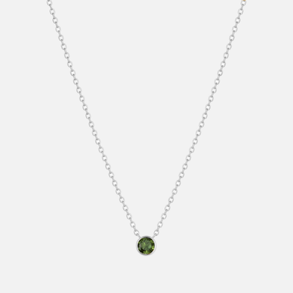 Solitaire Bezel Birthstone Necklace