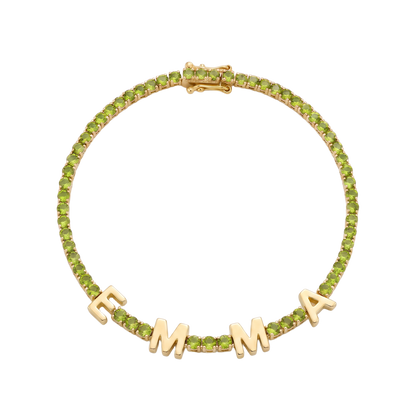 Custom Name Multi-Colour Tennis Bracelet