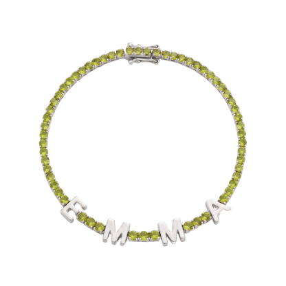 Custom Name Multi-Colour Tennis Bracelet