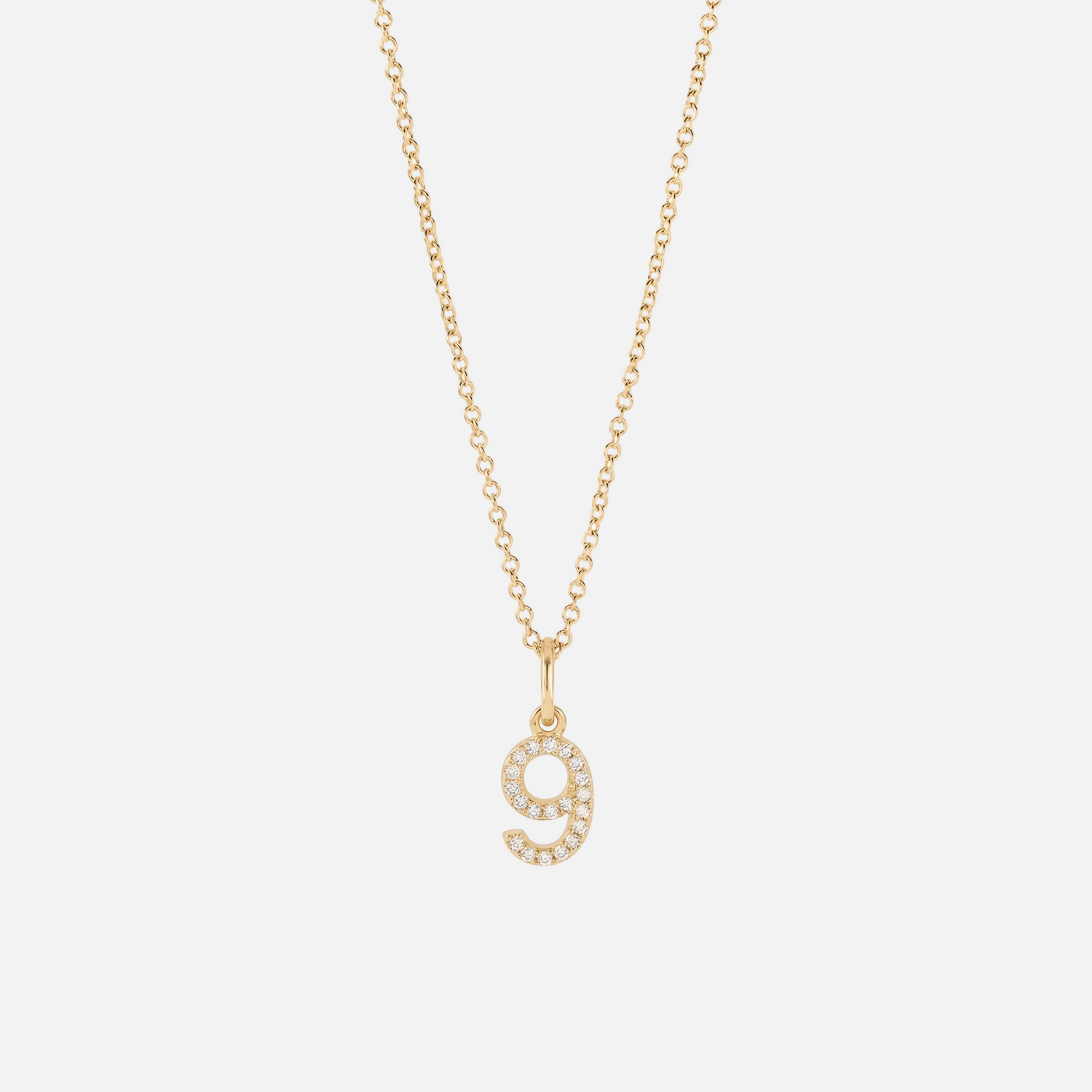 Mini Pave Custom Number Necklace
