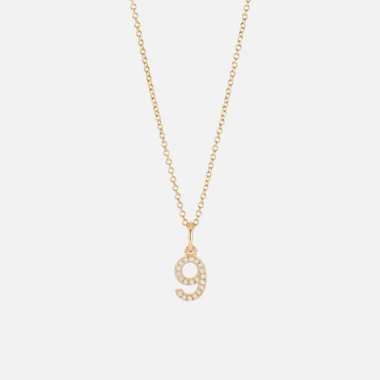 Mini Pave Custom Number Necklace
