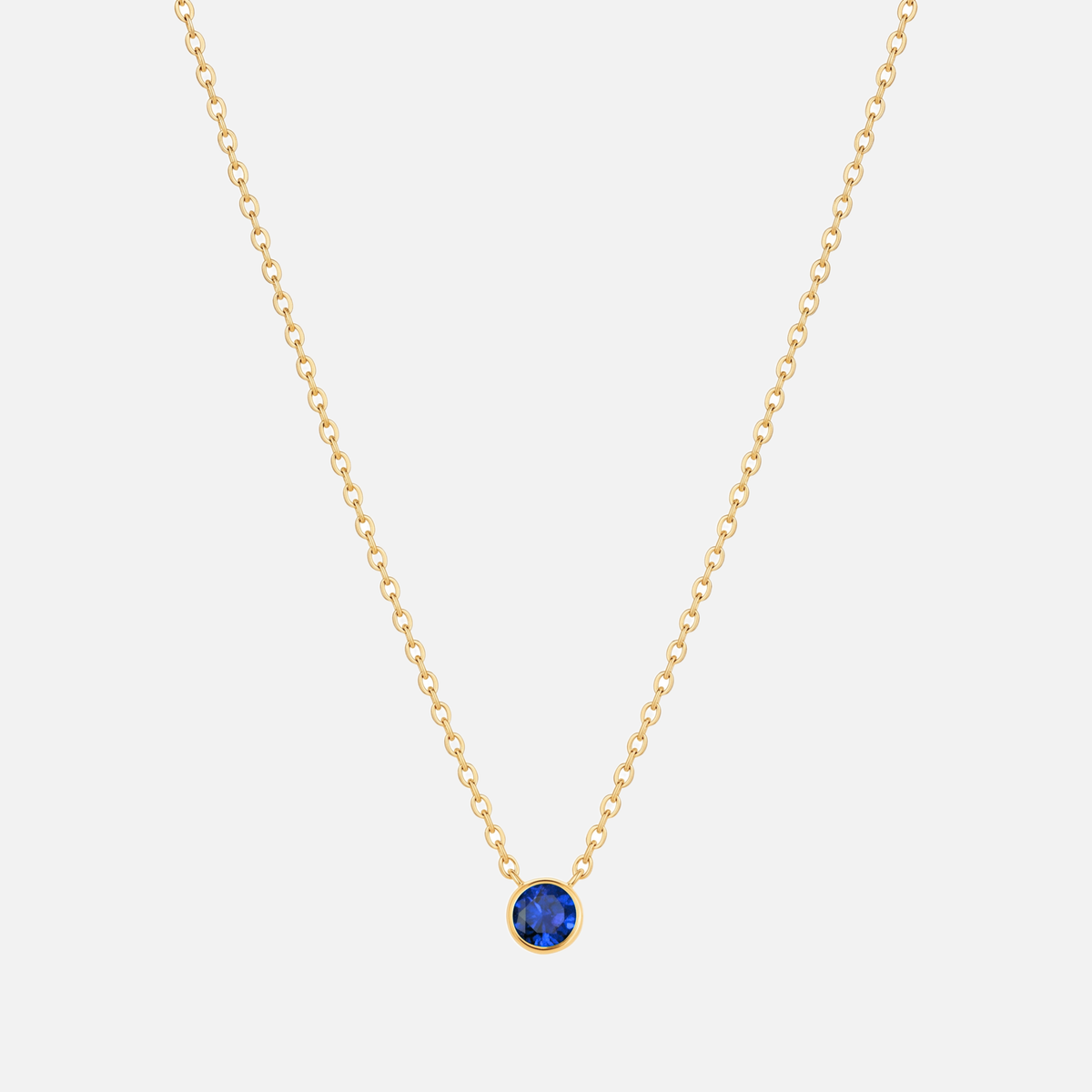 Solitaire Bezel Birthstone Necklace