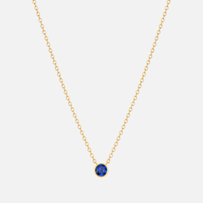 Solitaire Bezel Birthstone Necklace