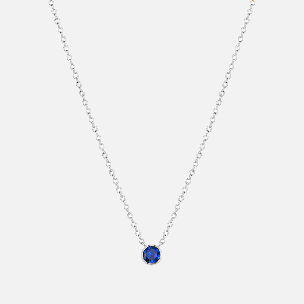 Solitaire Bezel Birthstone Necklace