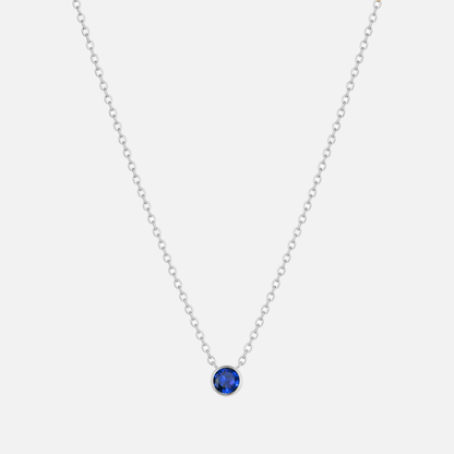 Solitaire Bezel Birthstone Necklace
