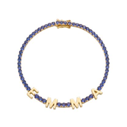 Custom Name Multi-Colour Tennis Bracelet