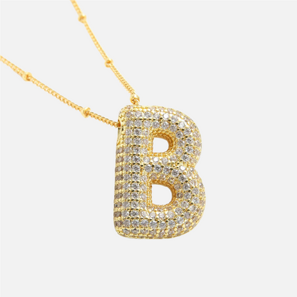 ICED Slim Bubble Initial Necklace