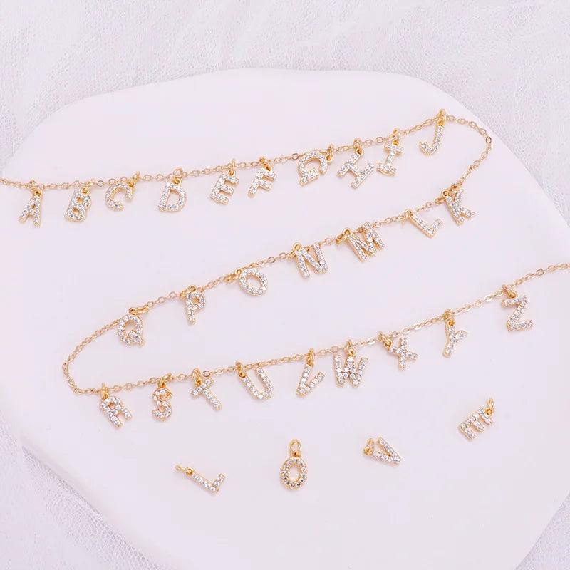Custom Pave Initial &amp; Name Necklace - Jewelled Me