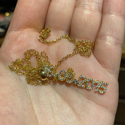 Pave Custom Date Necklace (Horizontal) - Jewelled Me