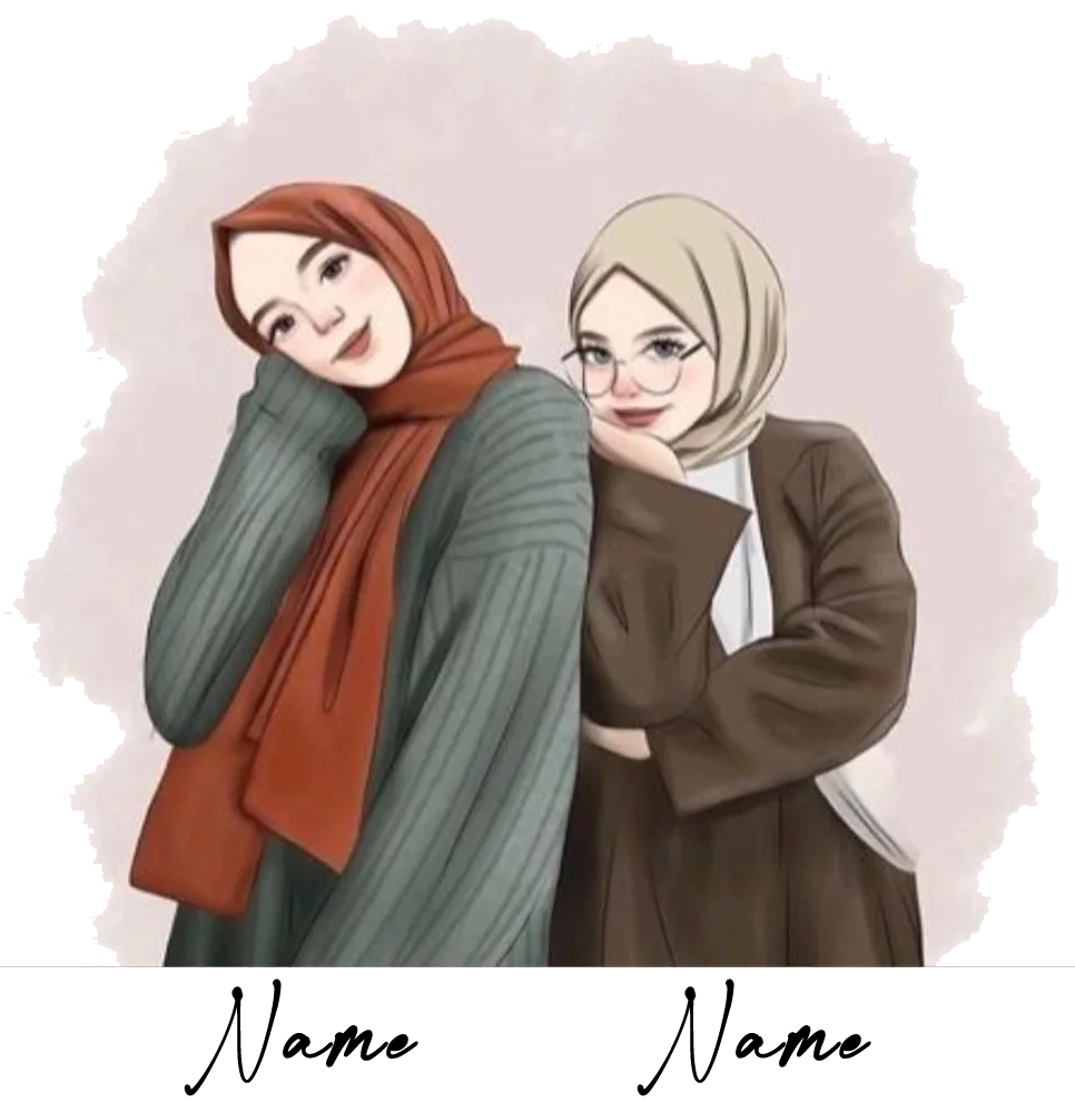 Custom Hijab Girls Jewellery Travel Case (Double Name)