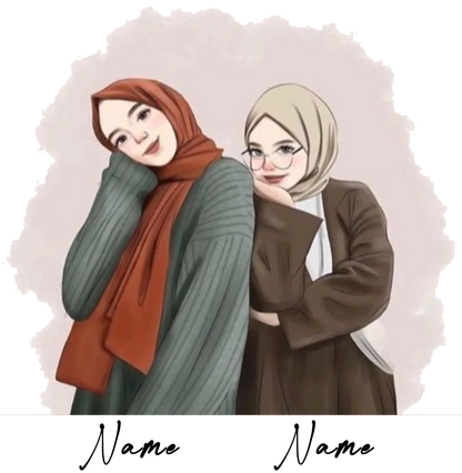 Custom Hijab Girls Jewellery Travel Case (Double Name)