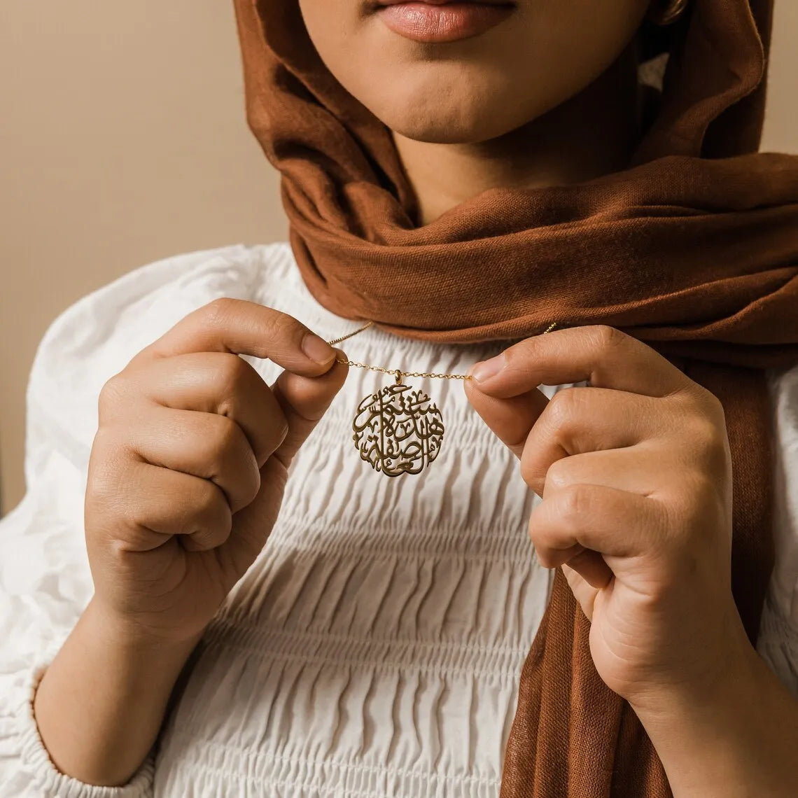 Arabic "This Storm Will Pass" Caligraphy Pendant - Jewelled Me