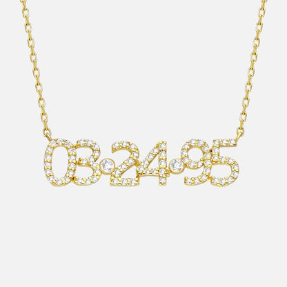 Pave Custom Date Necklace (Horizontal) - Jewelled Me