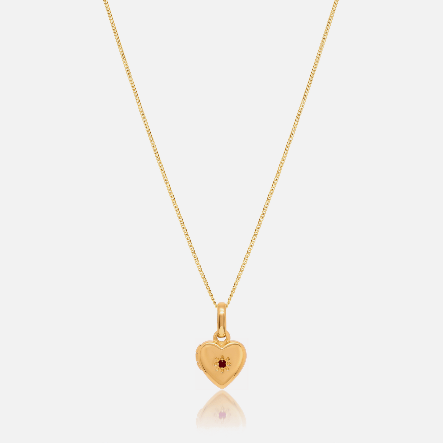 Gold Birthstone Heart Locket Necklace shown in all 12 birthstones – Jewelled Me