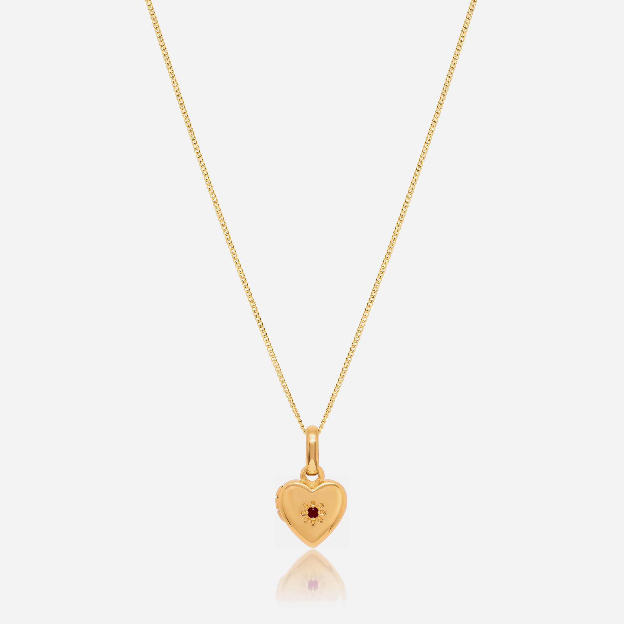 Gold Birthstone Heart Locket Necklace shown in all 12 birthstones – Jewelled Me