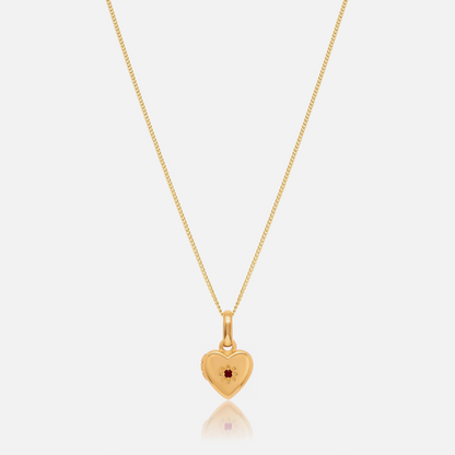 Gold Birthstone Heart Locket Necklace shown in all 12 birthstones – Jewelled Me
