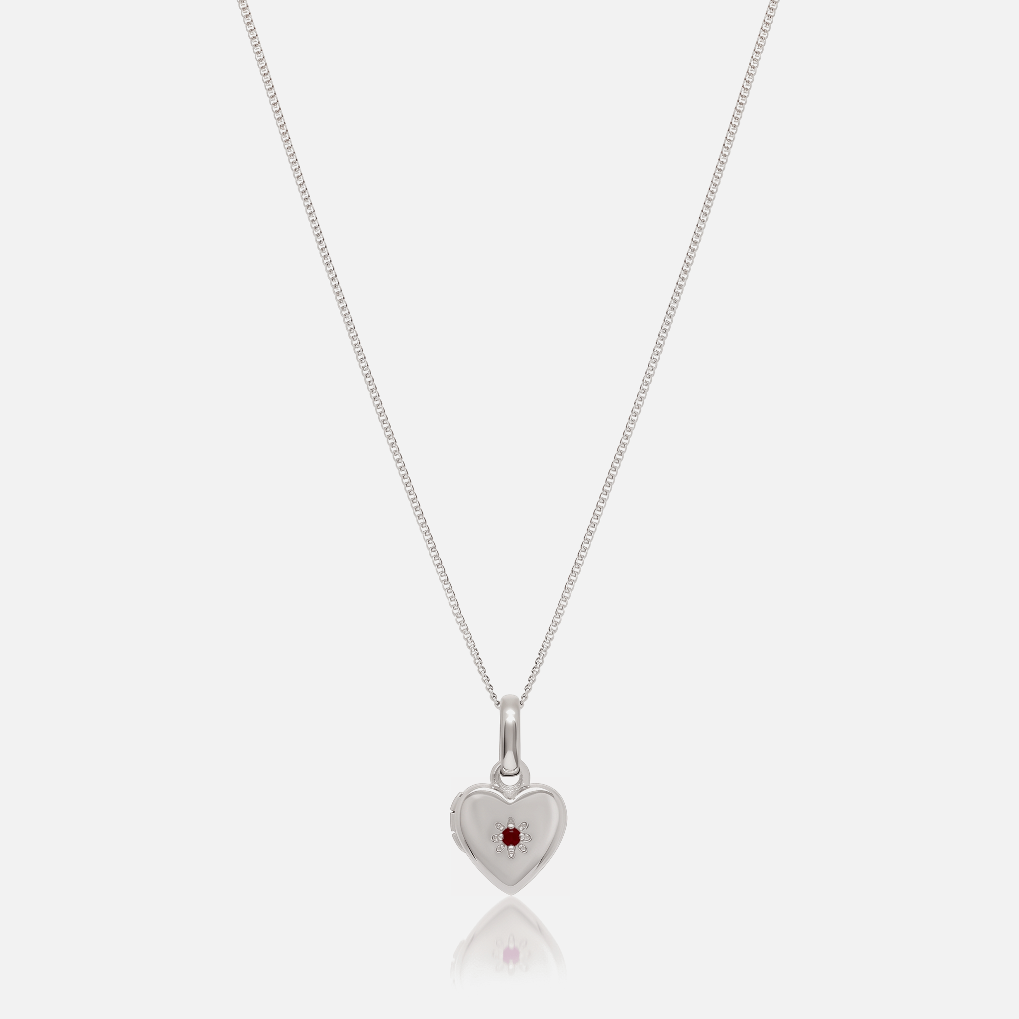 Silver Birthstone Heart Locket Necklace shown in all 12 birthstones – Jewelled Me