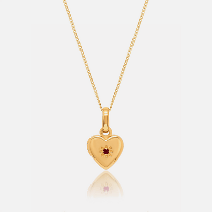 Close-up of the Gold Birthstone Heart Locket cycling through all 12 birthstones – Jewelled Me