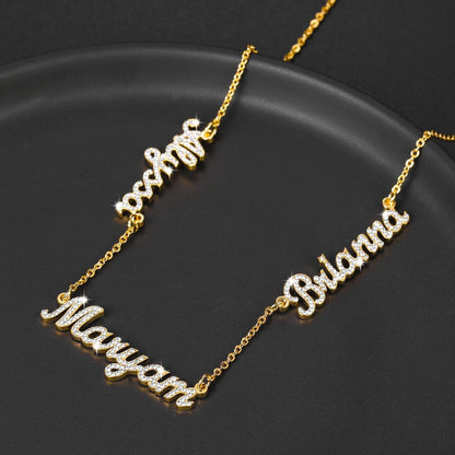 ICED Multiple Name Miami Necklace - Jewelled Me