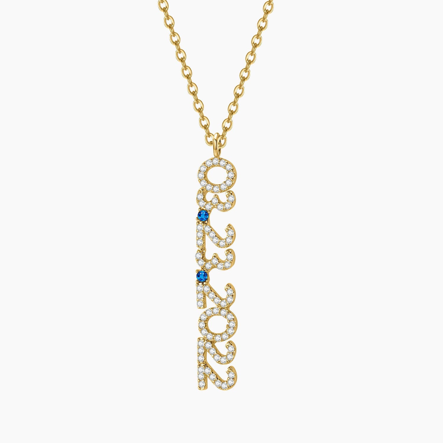 Pave Custom Date Necklace (Vertical) - Jewelled Me