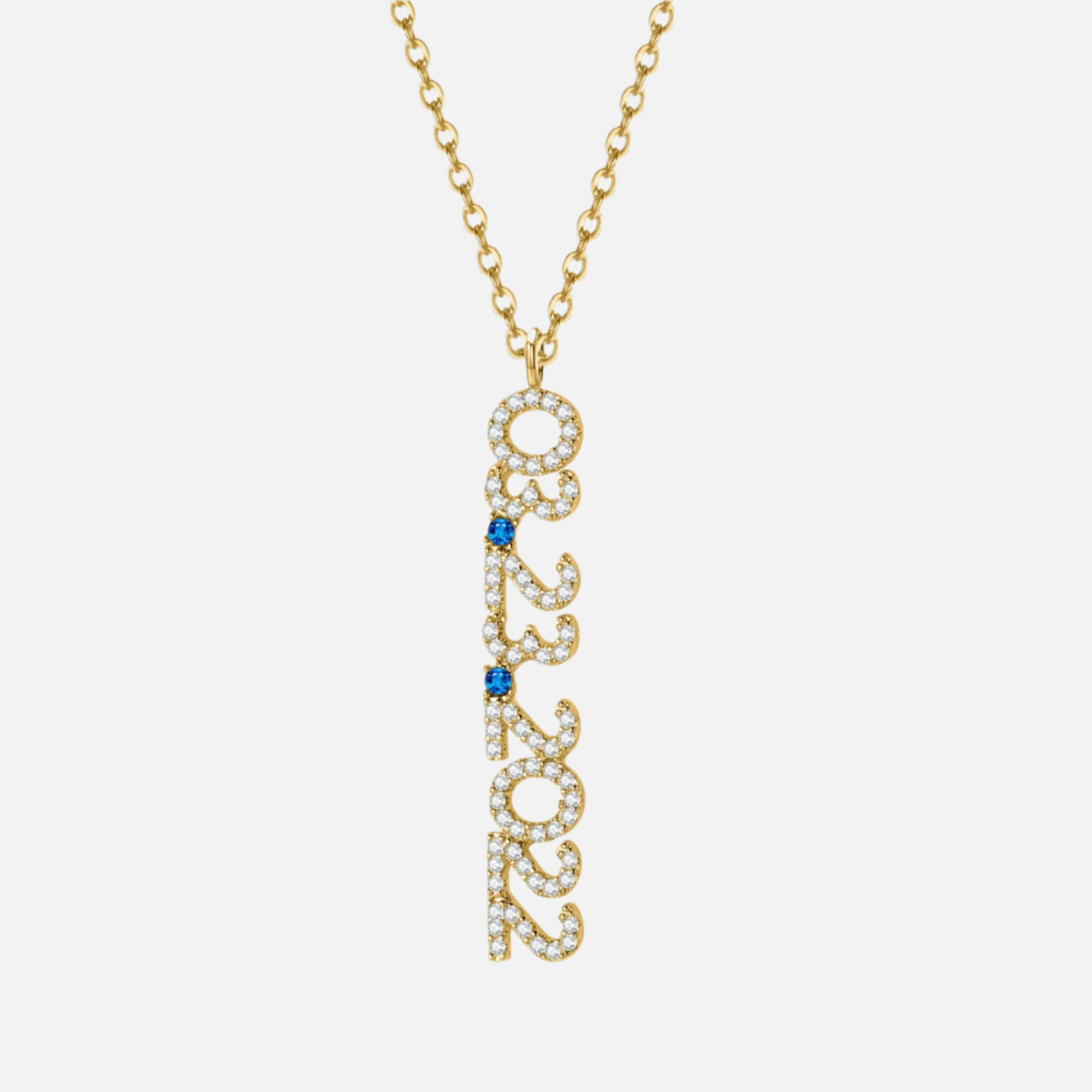 Pave Custom Date Necklace (Vertical) - Jewelled Me
