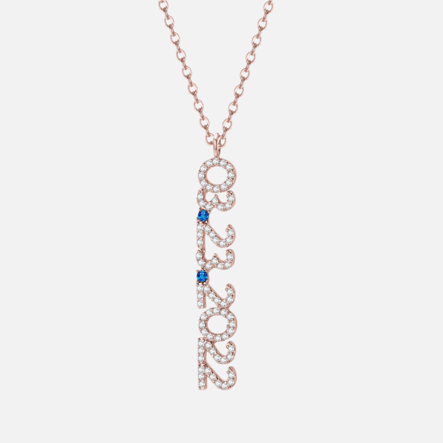 Pave Custom Date Necklace (Vertical) - Jewelled Me