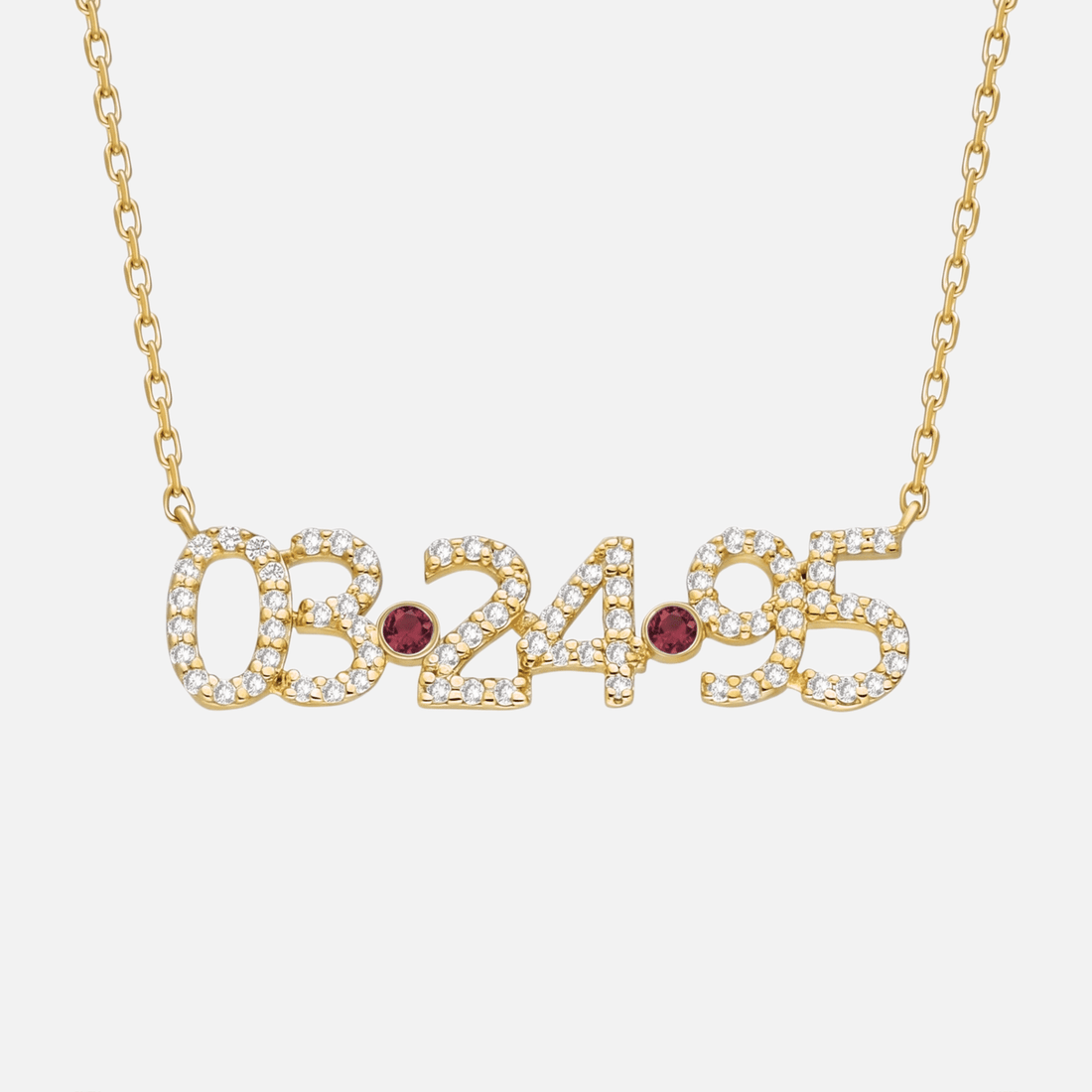 ICED Pave Custom Date Necklace (Horizontal)