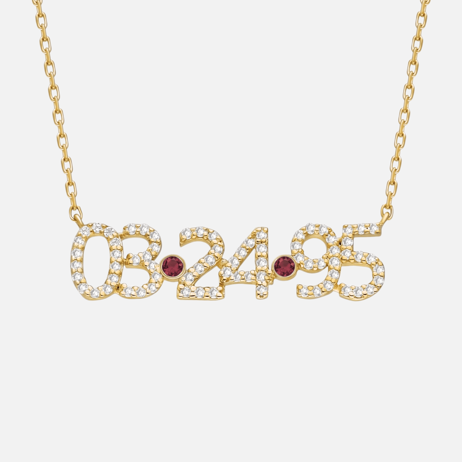 ICED Pave Custom Date Necklace (Horizontal)