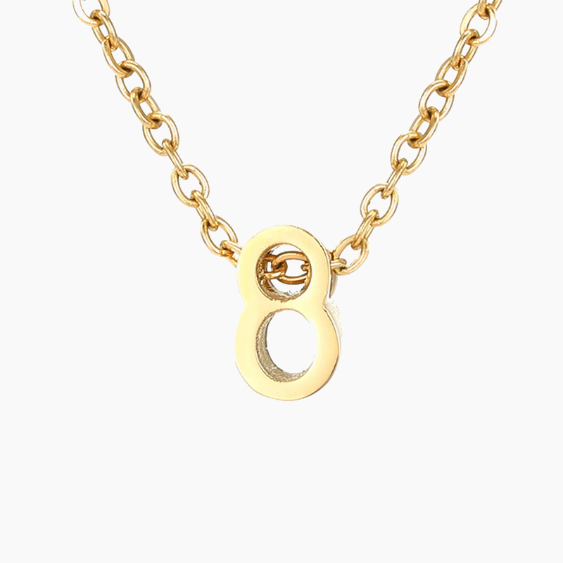 Numbered Pendant Necklace (14K Gold-Plated)