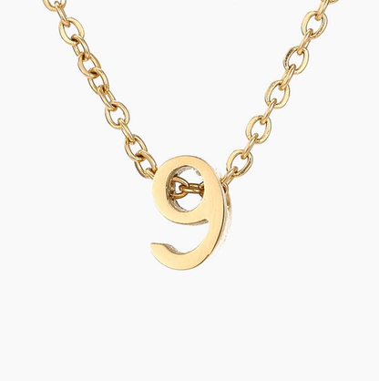 Numbered Pendant Necklace (14K Gold-Plated)
