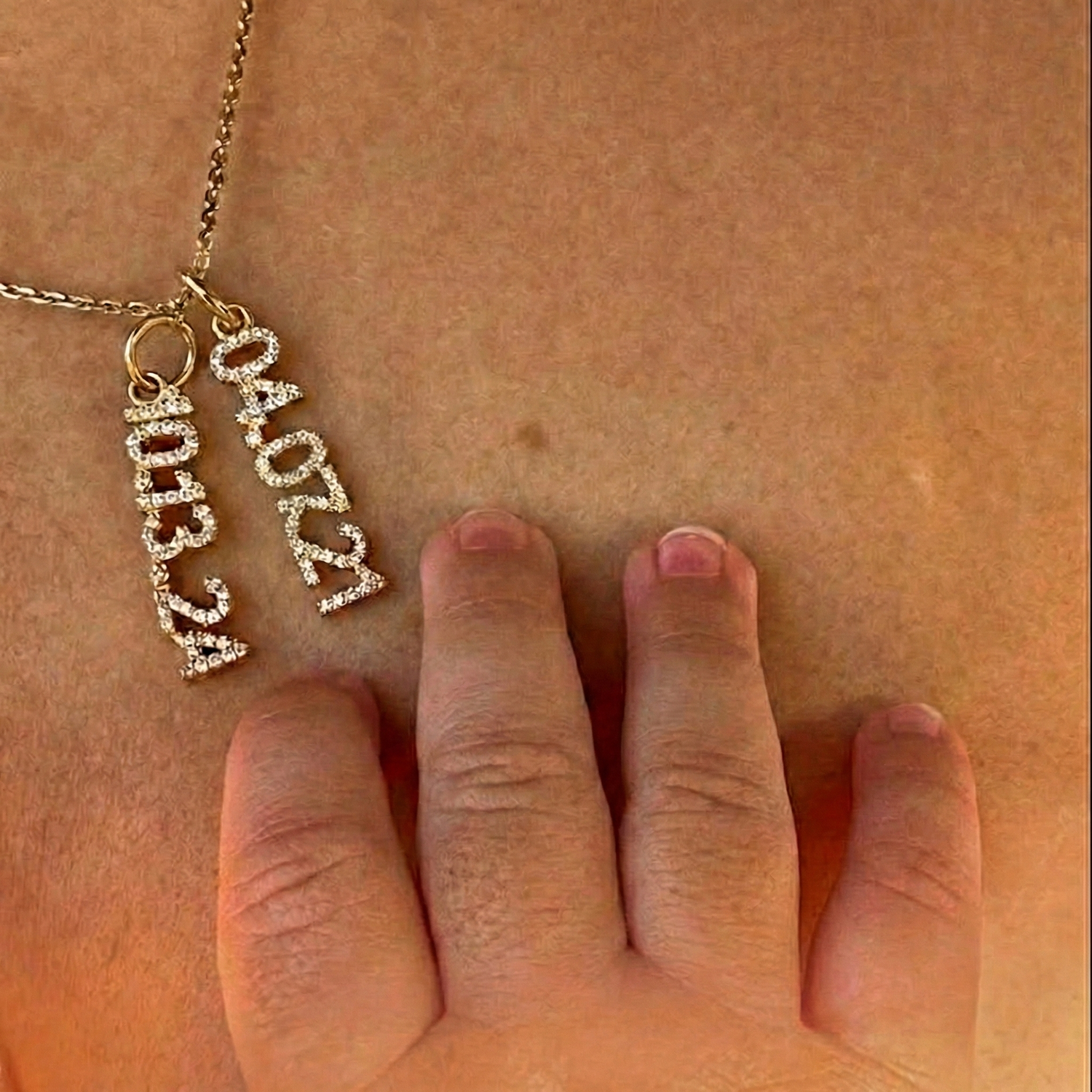 Mini Pave Custom Date Necklaces (Vertical)