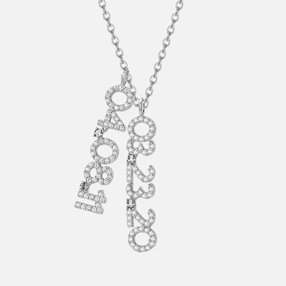 Mini Pave Custom Date Necklace (Vertical)