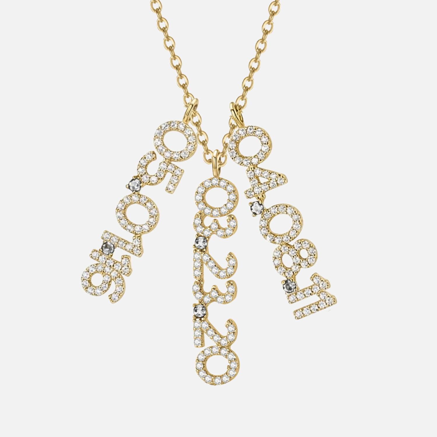 Mini Pave Custom Date Necklace (Vertical)