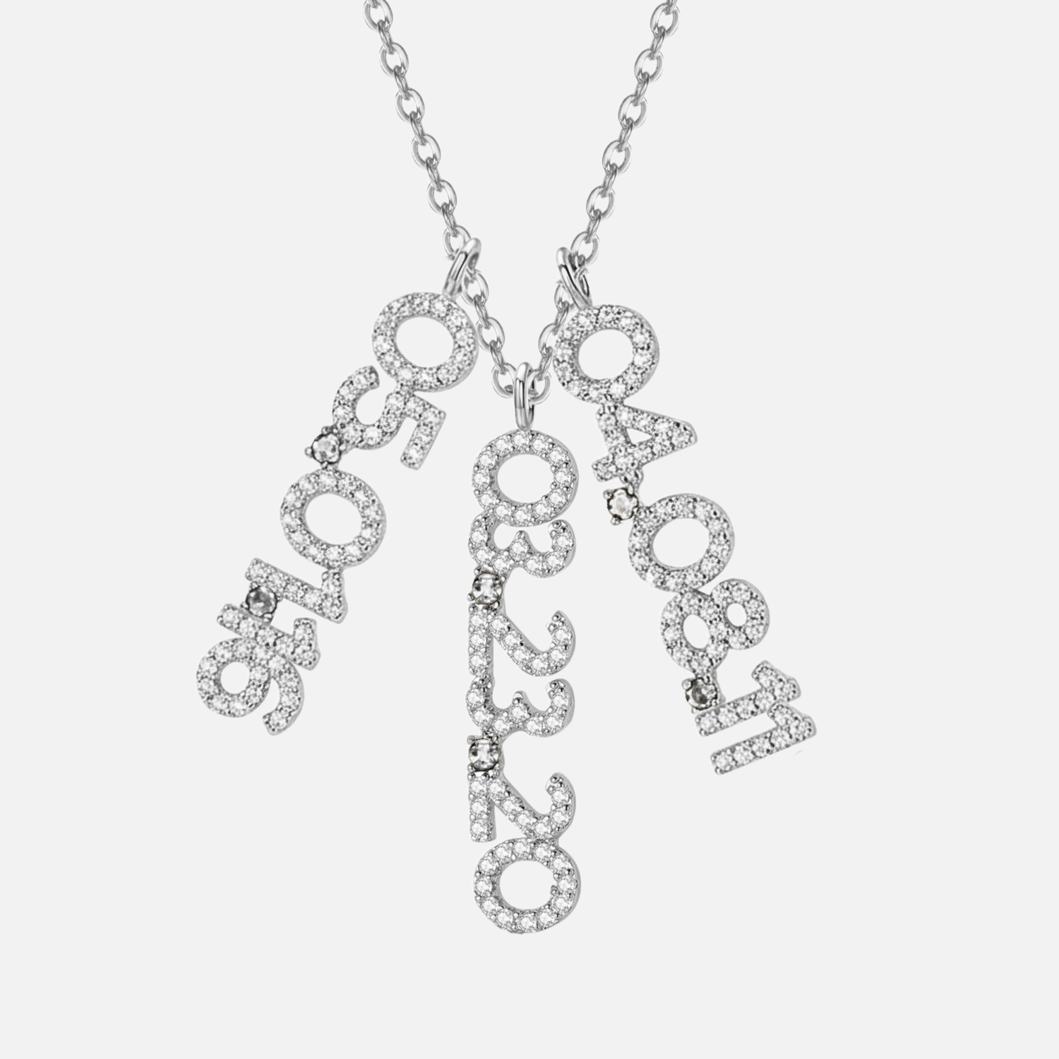 Mini Pave Custom Date Necklace (Vertical)